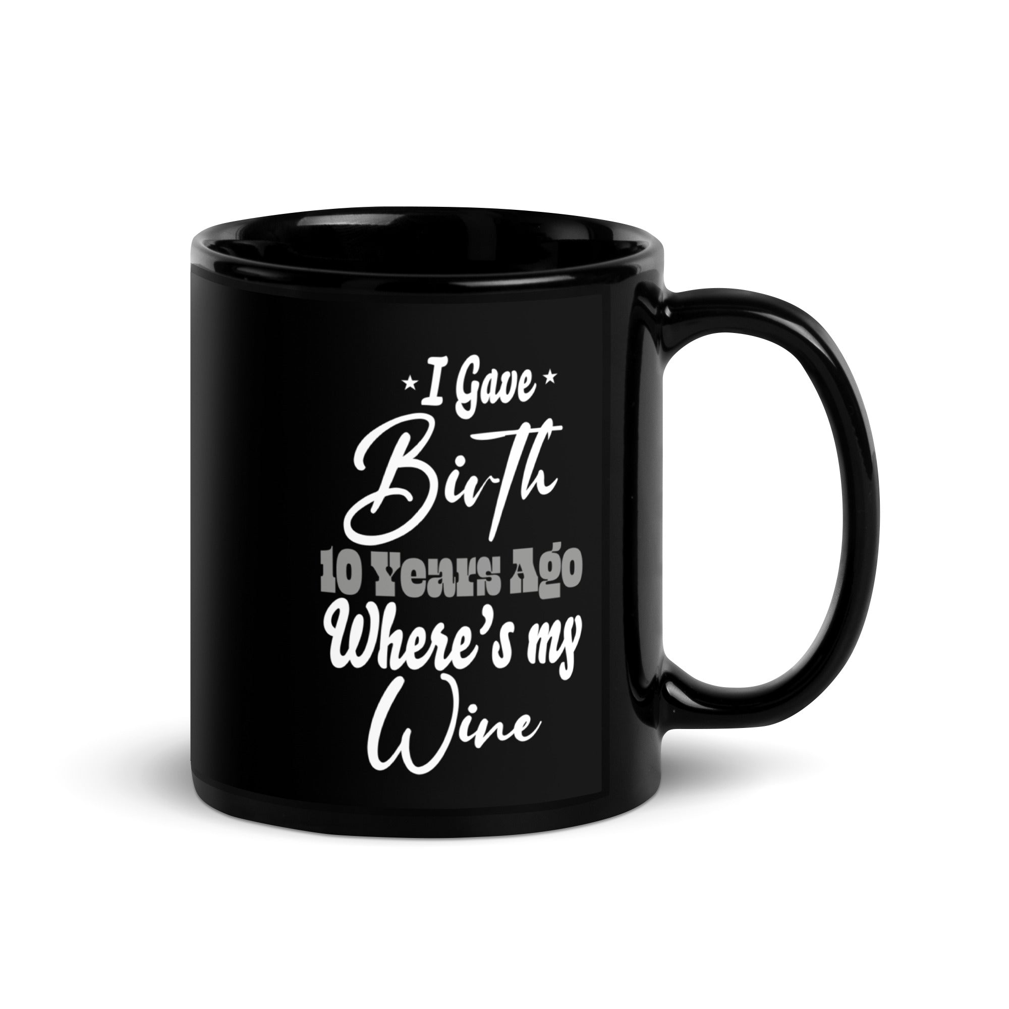 mom-wine-mom-birthday-girl-boy-10th-10-year-old-party-black-glossy-mug