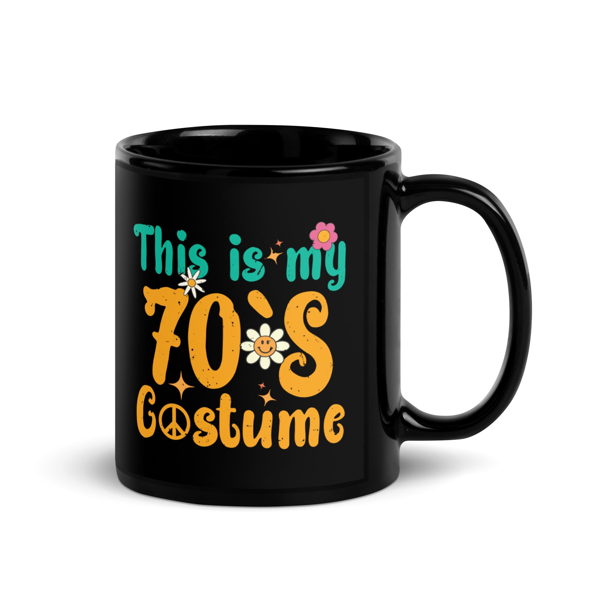 70s Outfit For Women & Men, This Is My 70s Costume Black Glossy Mug