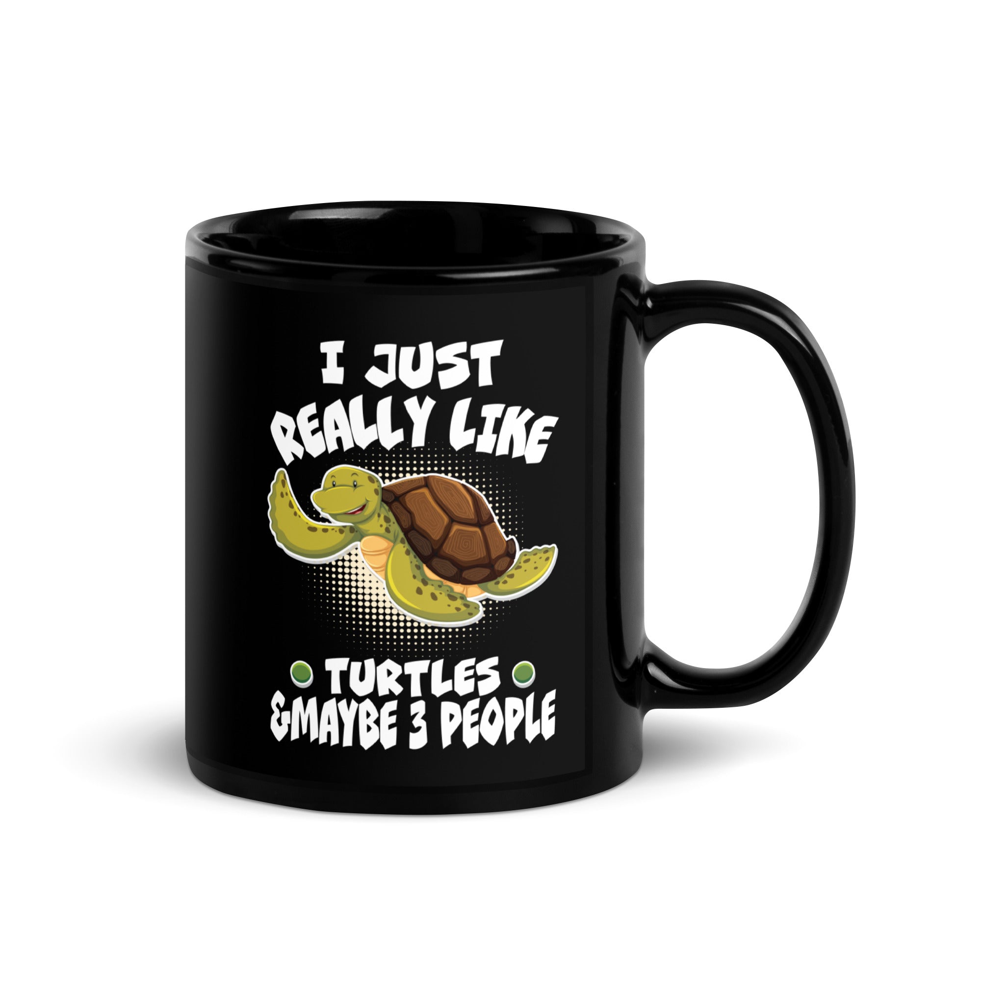 i-just-really-like-turtles-and-maybe-3-people-sea-animal-black-glossy-mug