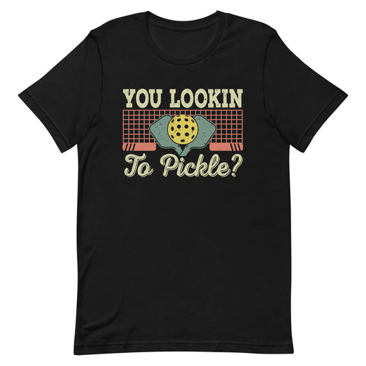 You Lookin' To Pickle? Pickleball Retro 80s  Unisex t-shirt