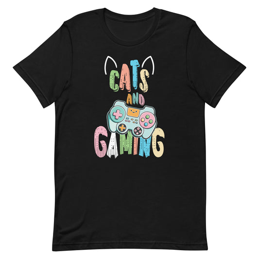 Cats And Gaming Funny For Gamer, Cat Lover, Cat Mom, Cat Dad Unisex t-shirt