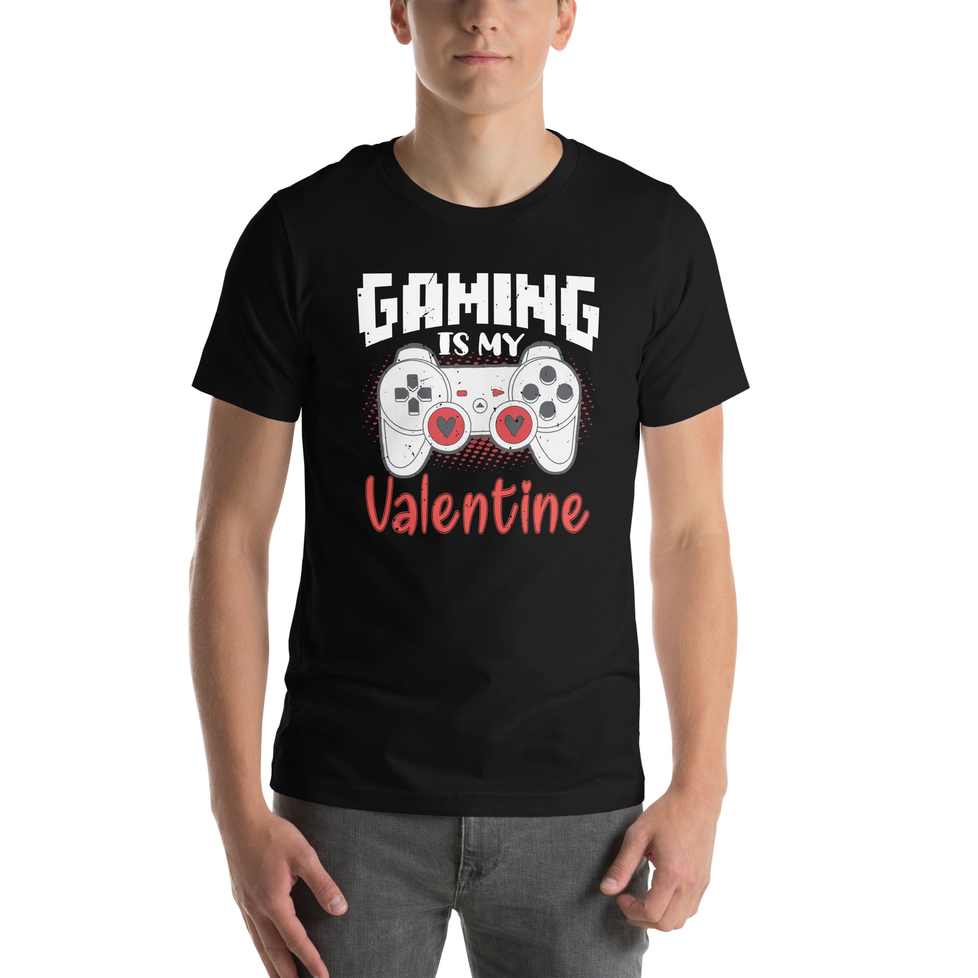 gaming-is-my-valentine-day-videospiel-controller-gamer-unisex-t-shirt