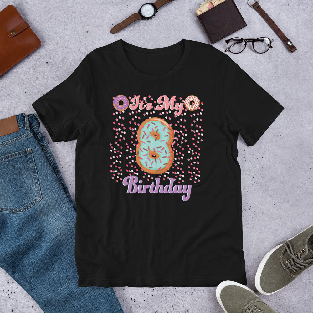 it_s-my-8th-birthday-cake-donut-8-year-old-confetti-unisex-t-shirt