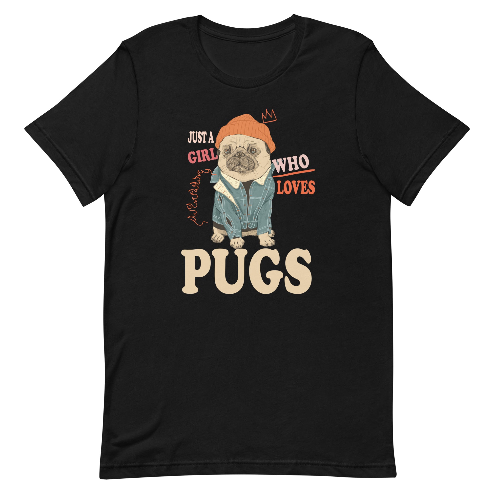 pug-love-girl-unisex-t-shirt