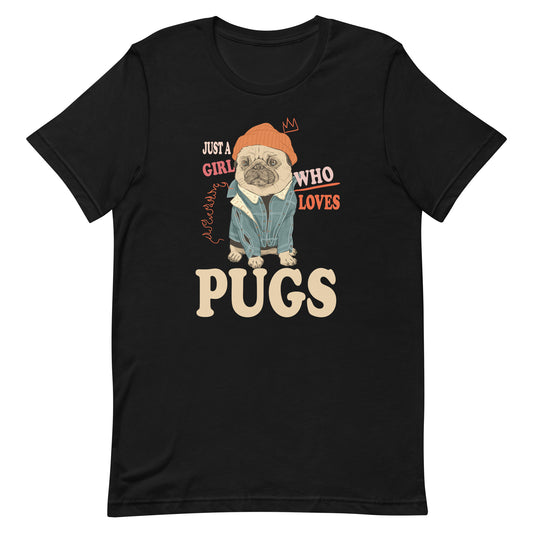 Pug Love Girl Unisex t-shirt