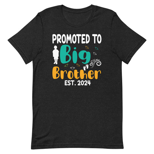 Promoted to big brother est. 2024 for pregnancy or new baby  Unisex t-shirt