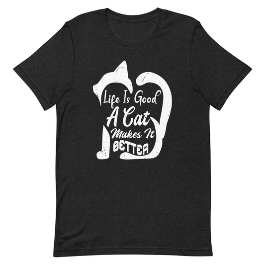 Vintage Black Cat Life Is Good A Cat Makes It Better Unisex t-shirt